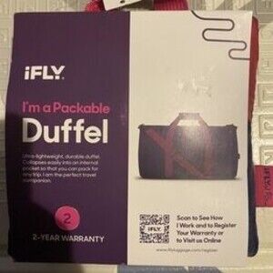 iFLY Packable Travel Duffle Bag with Adjustable Strap NEW